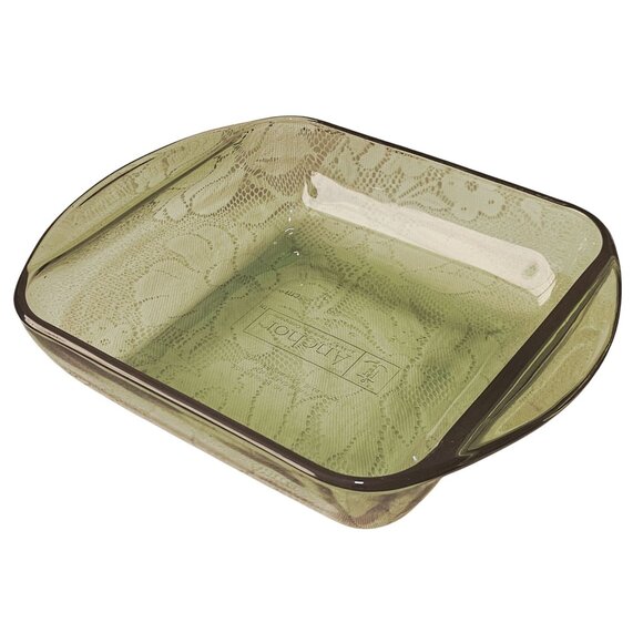 Anchor Hocking Green Square Pan 8" Presence glass baking dish bakeware 2qt - Picture 7 of 9